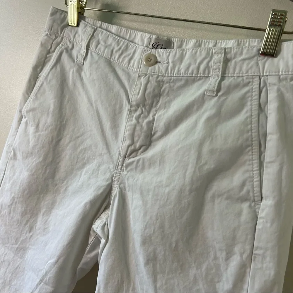 J. Crew Slouchy Boyfriend Chino White Crop Pants Women's 26P Great Preworn Condi